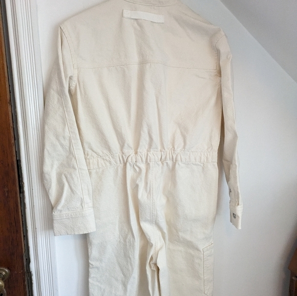 EVERLANE Bone Organic Cotton Canvas Salt Baked Jumpsuit Coverall NEW Size XXS - Picture 4 of 9